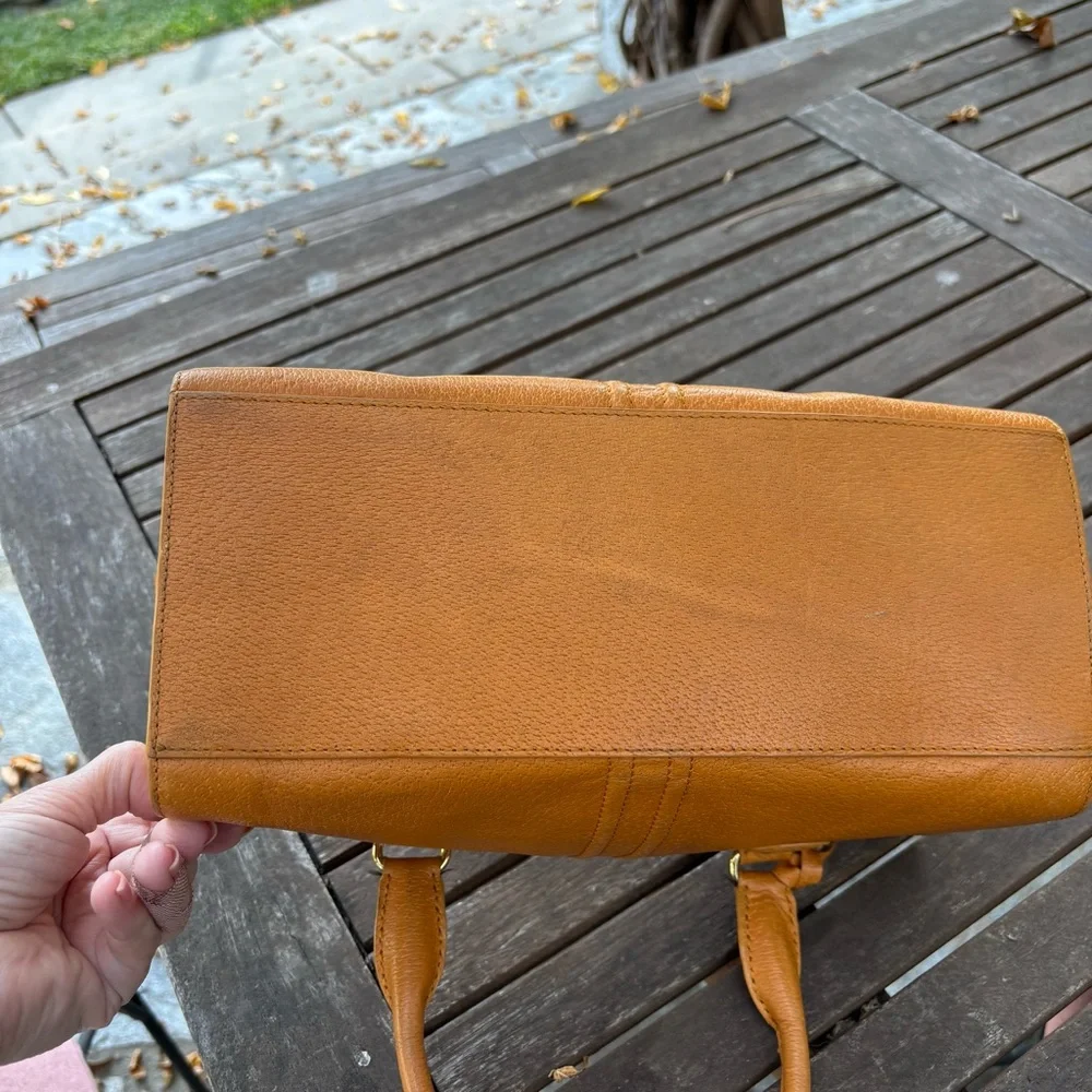 Cynthia Rowley Tan Leather Satchel with Structured Design  11.5x5x5 - Picture 7 of 7